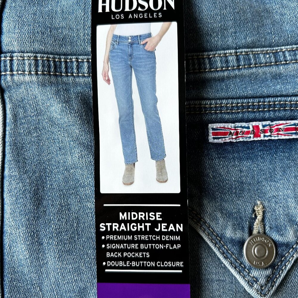 Hudson Los Angeles Women's Slim Straight Leg Jeans Blue Size 14/34 - Picture 8 of 9